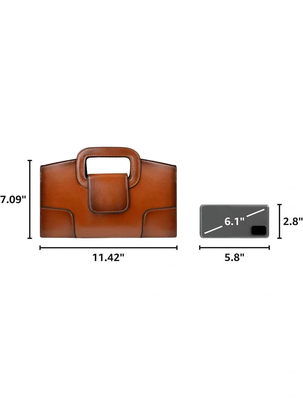 Structured Tan Leather Satchel with Top Handle